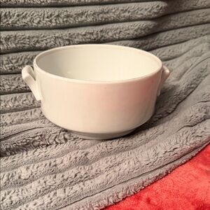White Ceramic Double-Handled Serving Bowl